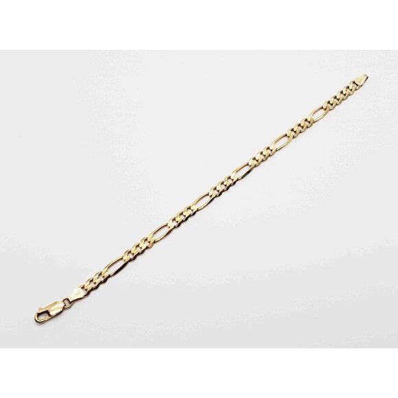 AGC 4.7mm Wide Figaro Bracelet 14k Gold - Picture 2 of 5